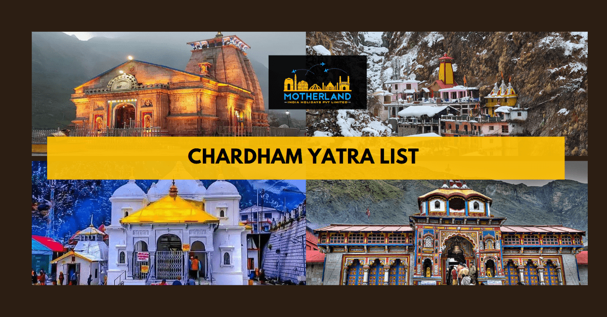 Chardham Yatra List 2023